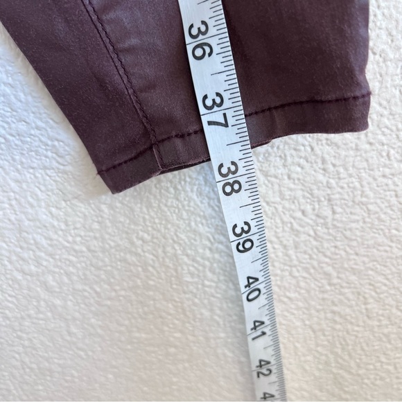 Anthro | Pilcro and the Letterpress Script Coated Lace Up Ankle Pants Wine - Picture 14 of 16